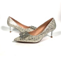 gold metal heel Good Quality customs design OEM Fashion lady evening party shoes pump